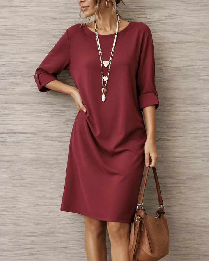 Delya - Vestido midi drapeado