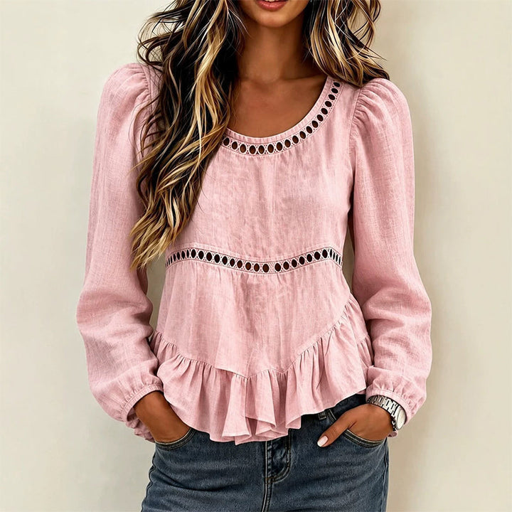 Genevelle - Blusa con holanes de tacto suave