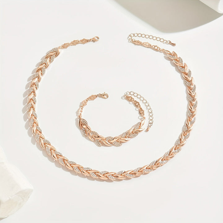Yvonne - Set de collar y pulsera brillante