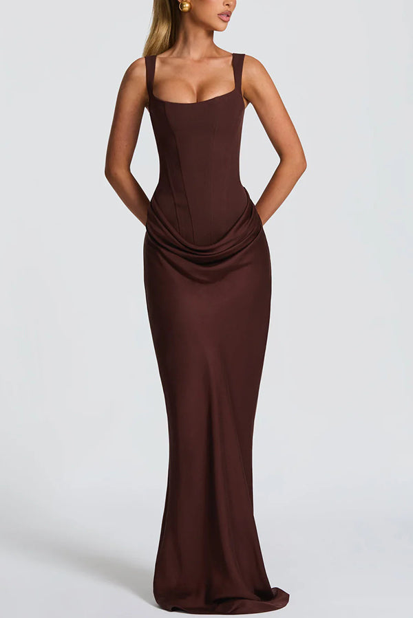 Naomi - Vestido maxi satinado
