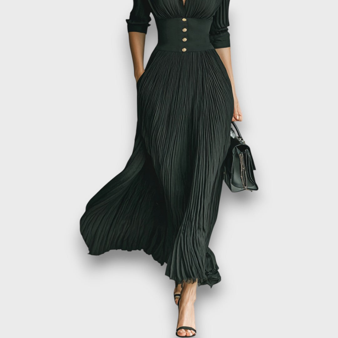 Miryn - Vestido maxi plisado elegante