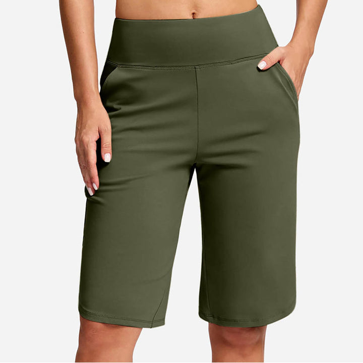 Kendall - Shorts ciclistas de tiro alto con bolsillos