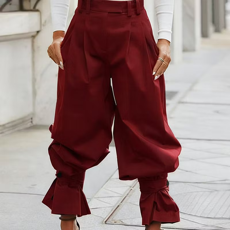 Dianella - Pantalones de tiro alto con holanes
