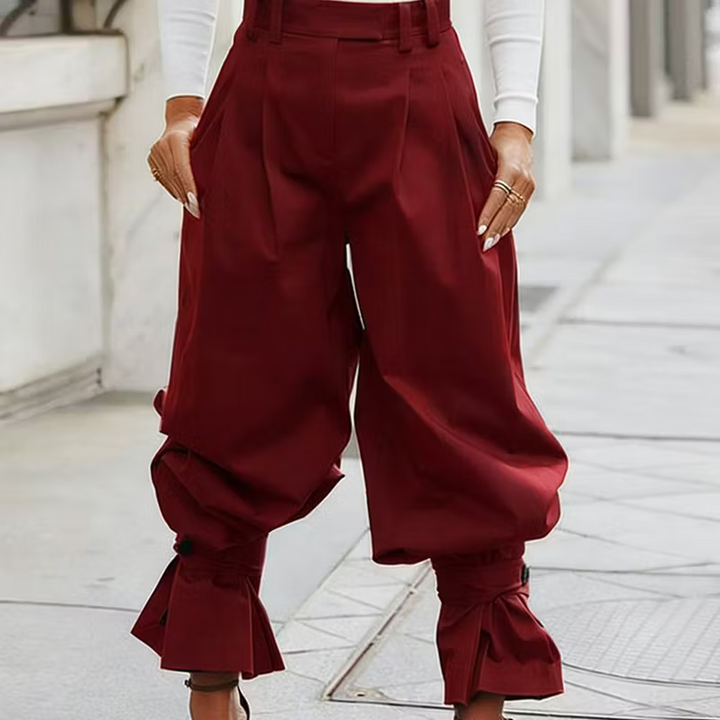 Dianella - Pantalones de tiro alto con holanes