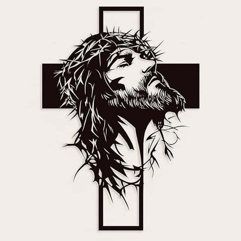 Vearin - Cruz decorativa de Jesús para pared