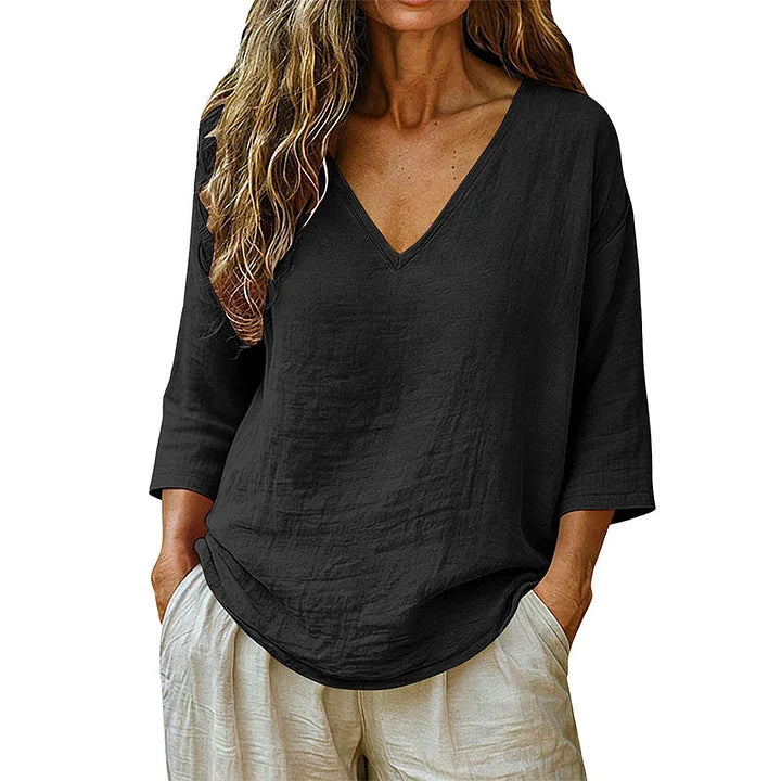 Rhianna - Blusa elegante con escote en V