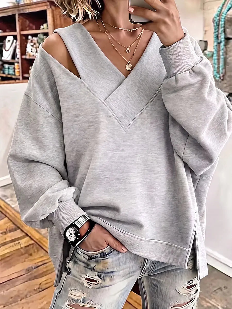 Aurelia - Sudadera de cuello en V suave al tacto