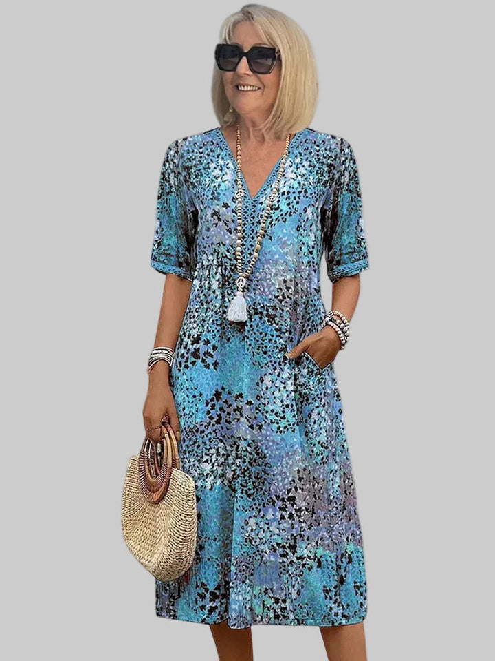 Marisse - Vestido midi floral de tacto suave