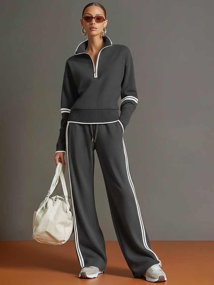 Ovia - Conjunto de dos piezas con pantalón de pierna ancha y tacto suave