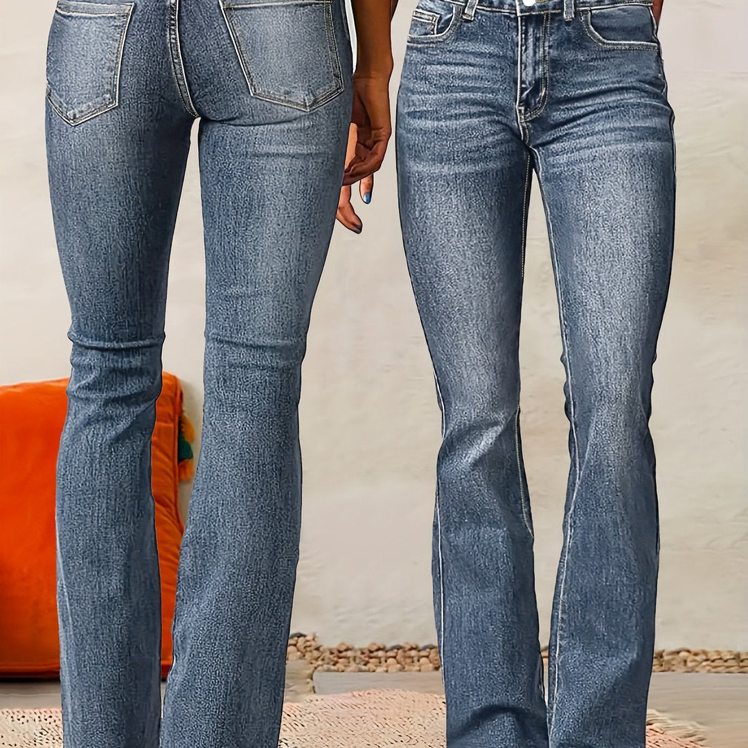 Evarra - Jeans acampanados de tiro alto con stretch suave