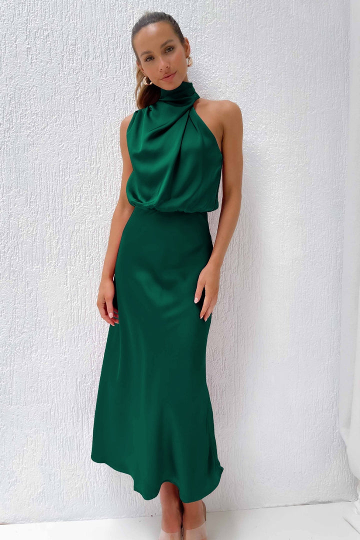 Melira - Maxivestido de cuello alto majestuoso