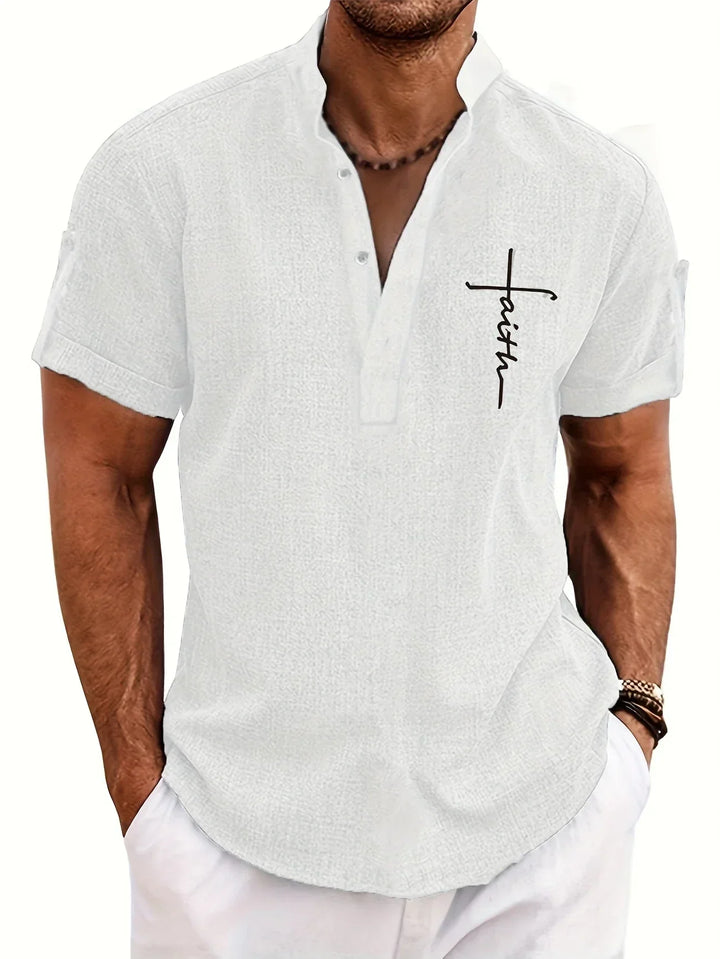 Harlan - Camisa texturizada de cuello alto