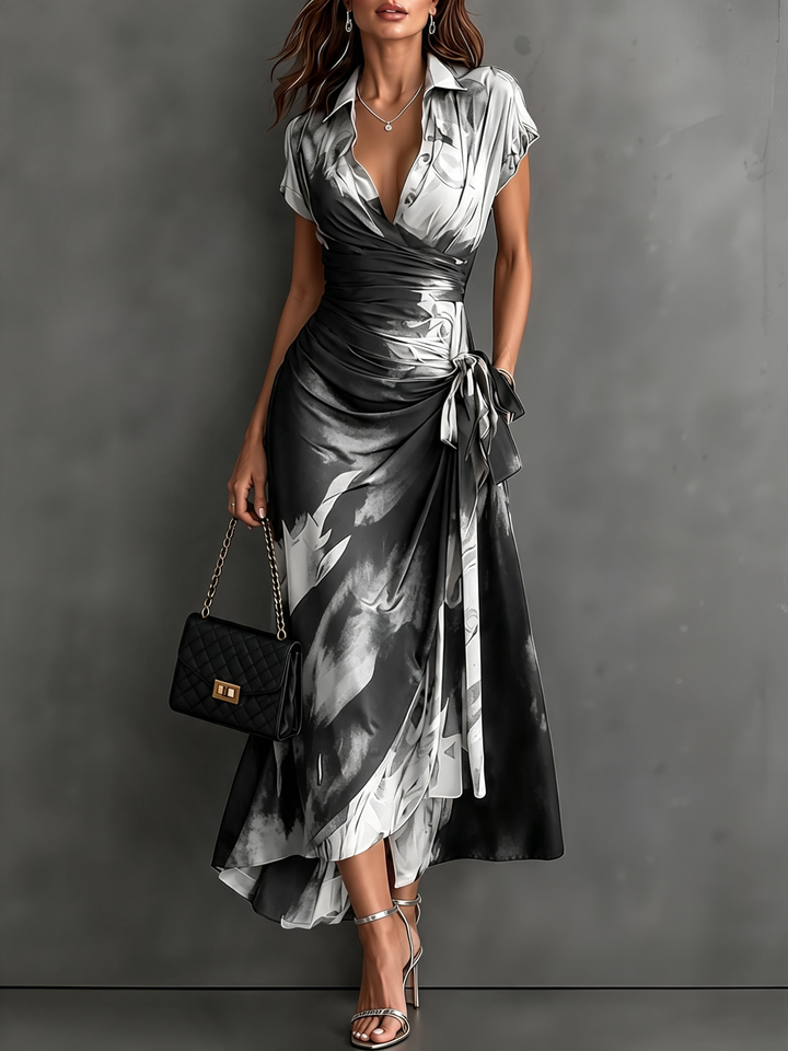 Roselle - Maxivestido con cuello camisero y caída sedosa