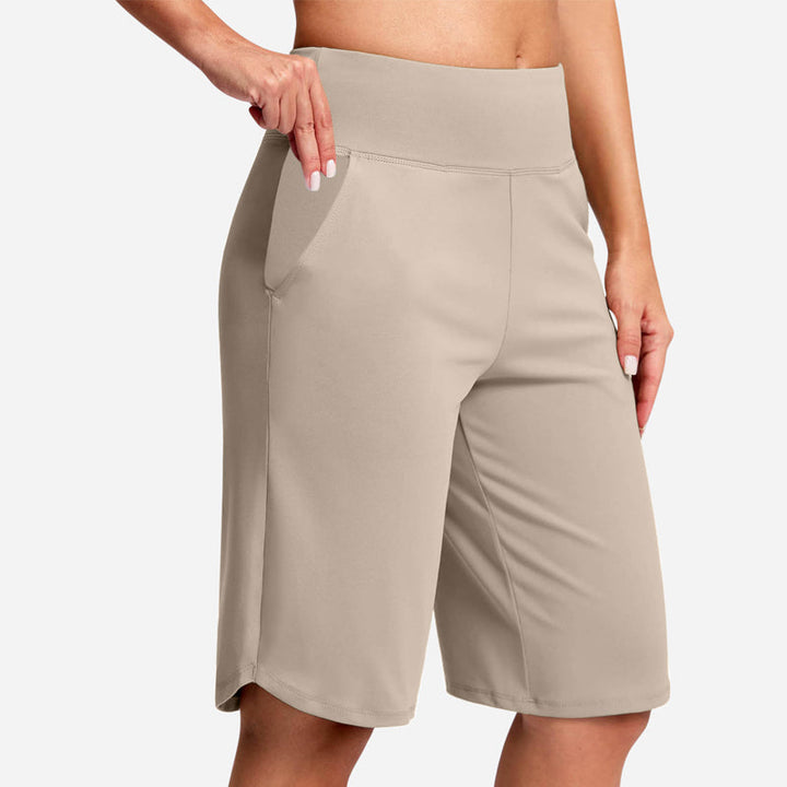 Kendall - Shorts ciclistas de tiro alto con bolsillos