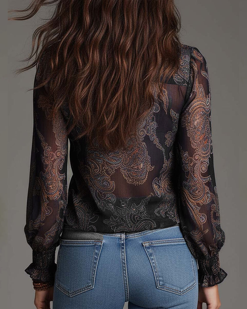 Norina - Blusa con escote en V de tacto suave