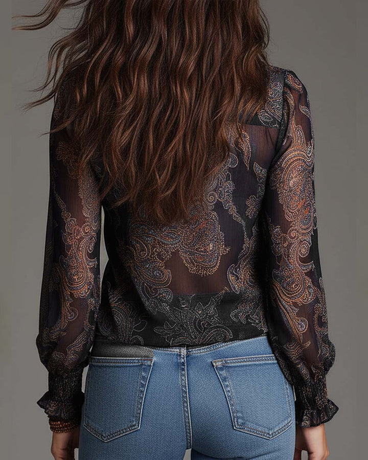 Norina - Blusa con escote en V de tacto suave