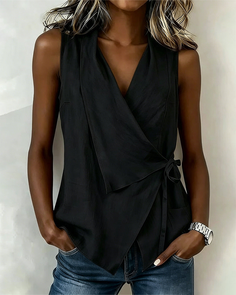 Farren - Blusa cruzada sin mangas