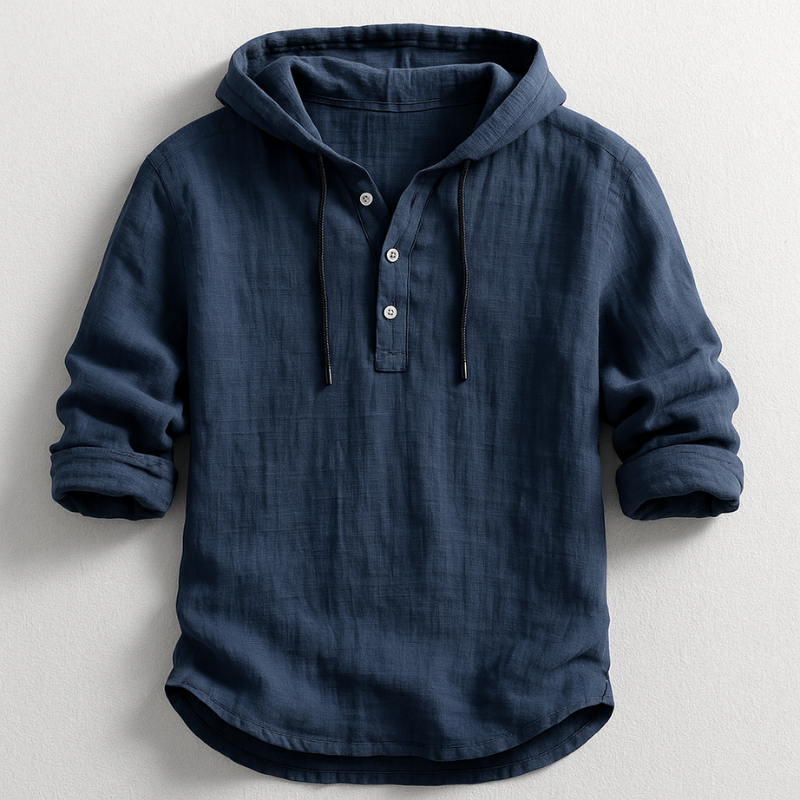 Tavrell - Camisa de lino fino con capucha