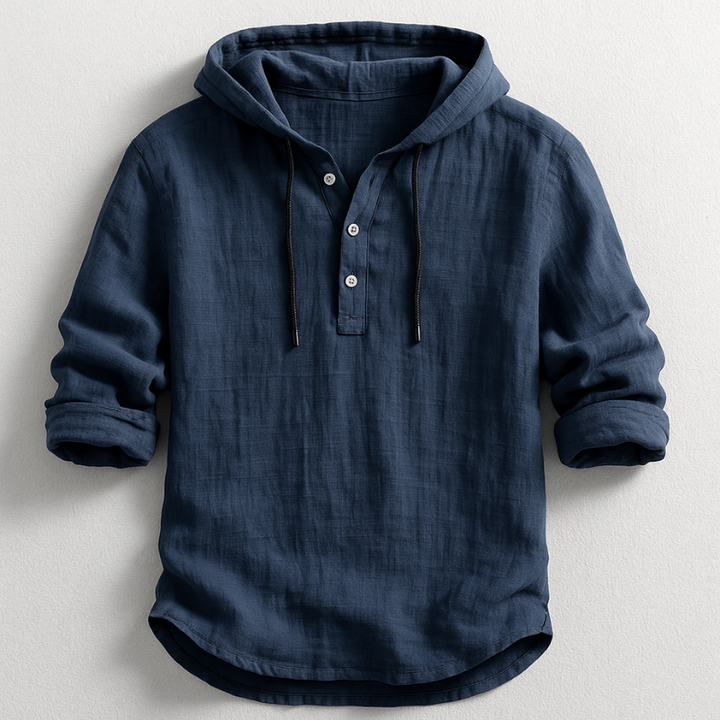 Tavrell - Camisa de lino fino con capucha