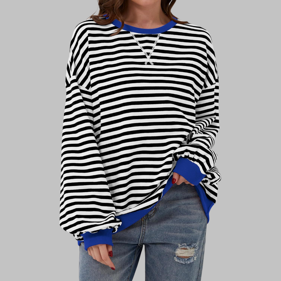 Adelia - Sudadera a rayas de manga larga de tacto suave