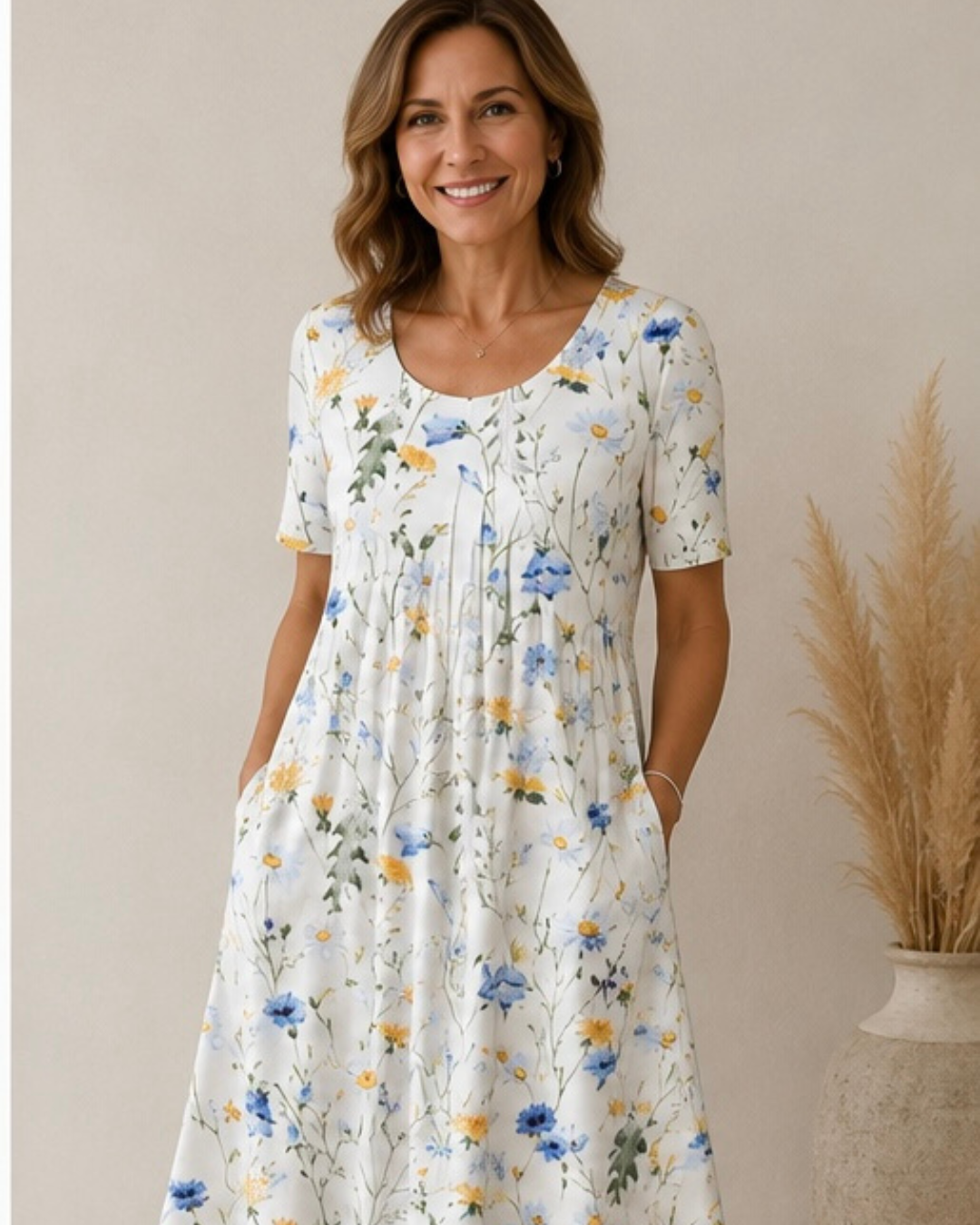 Ailith - Vestido drapeado suave al tacto