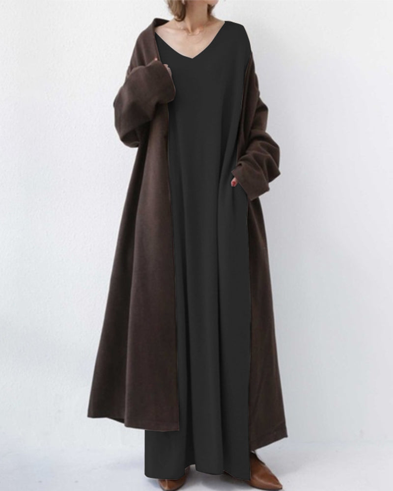 Eudora - Vestido con escote en V casual elegante