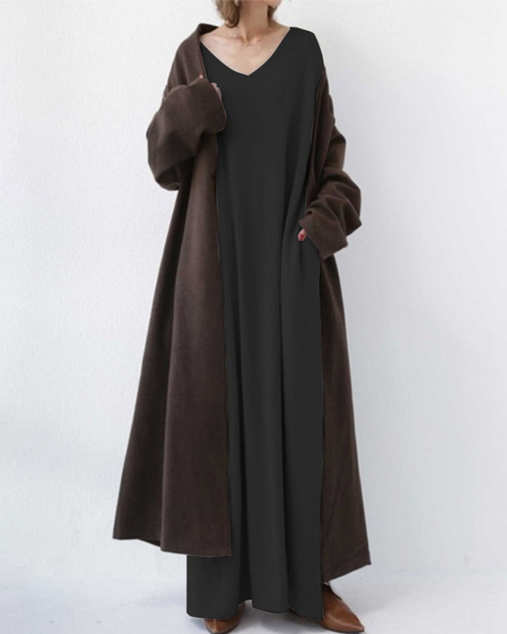 Eudora - Vestido con escote en V casual elegante