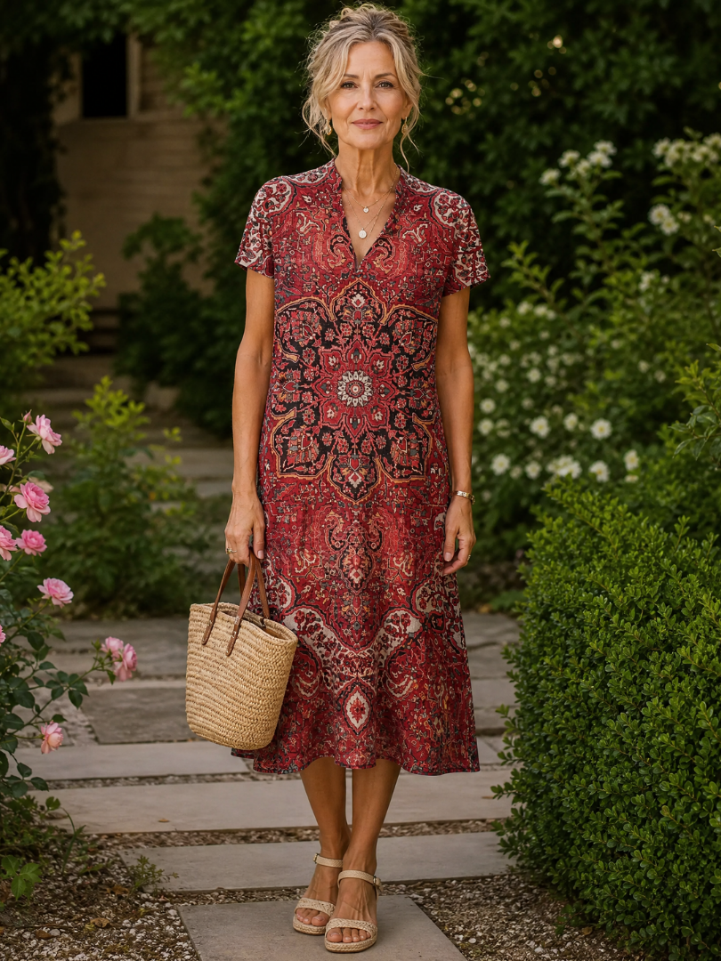 Genevieve - Vestido camisero midi fluido
