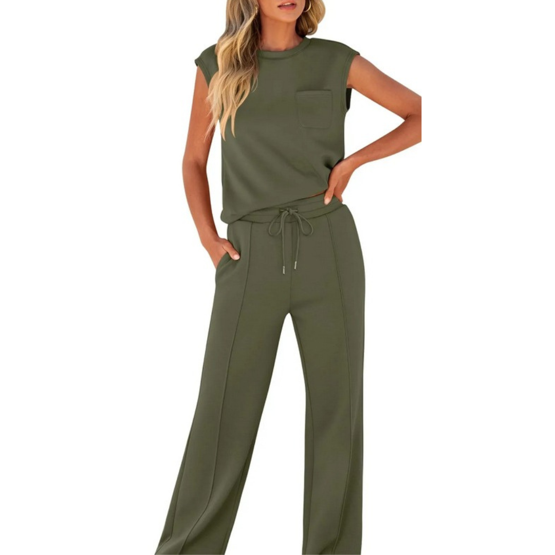 Floriana - Elegante conjunto informal de dos piezas