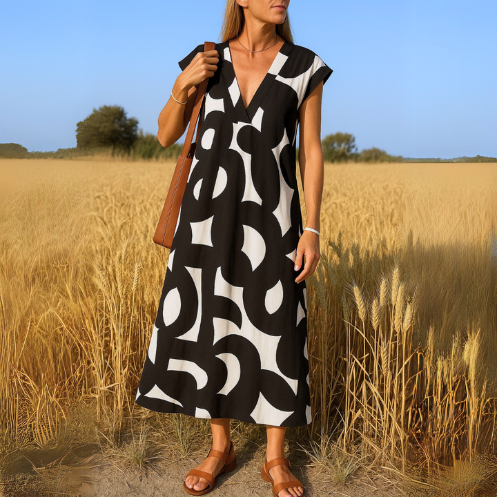 Tallisia - Vestido midi con escote en V, suave al tacto