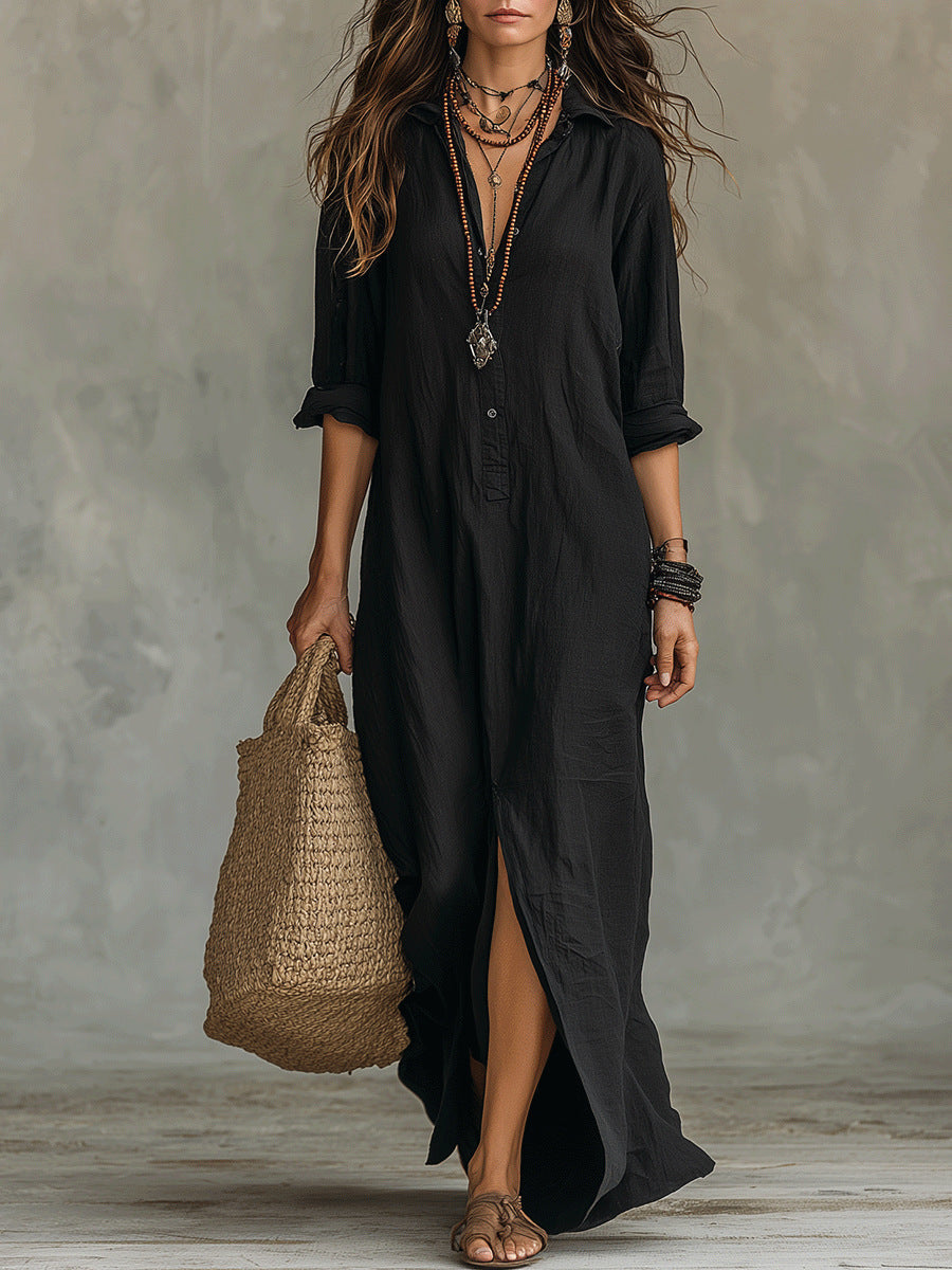 Blythe - Vestido maxi de lino fresco