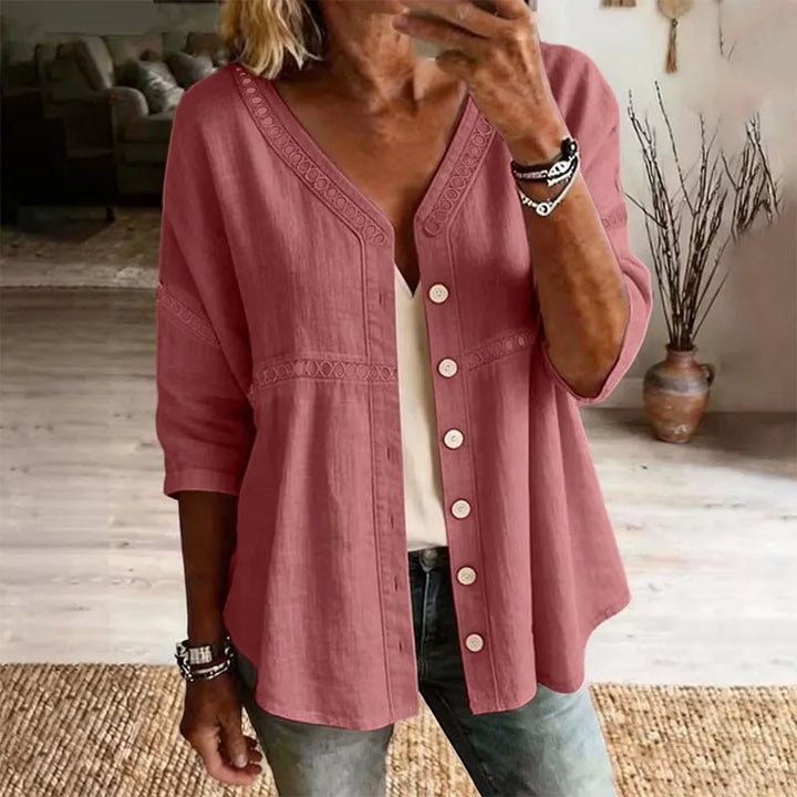Ardena - Blusa bordada con botones