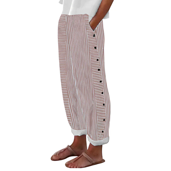 Yareli - Pantalón de pierna ancha a rayas