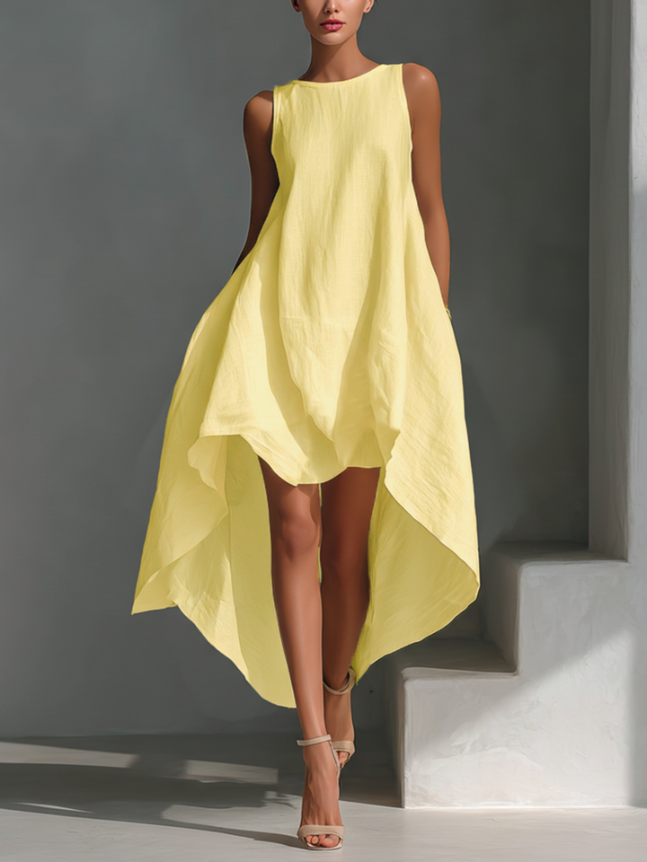 Elvina - Vestido midi de lino fresco