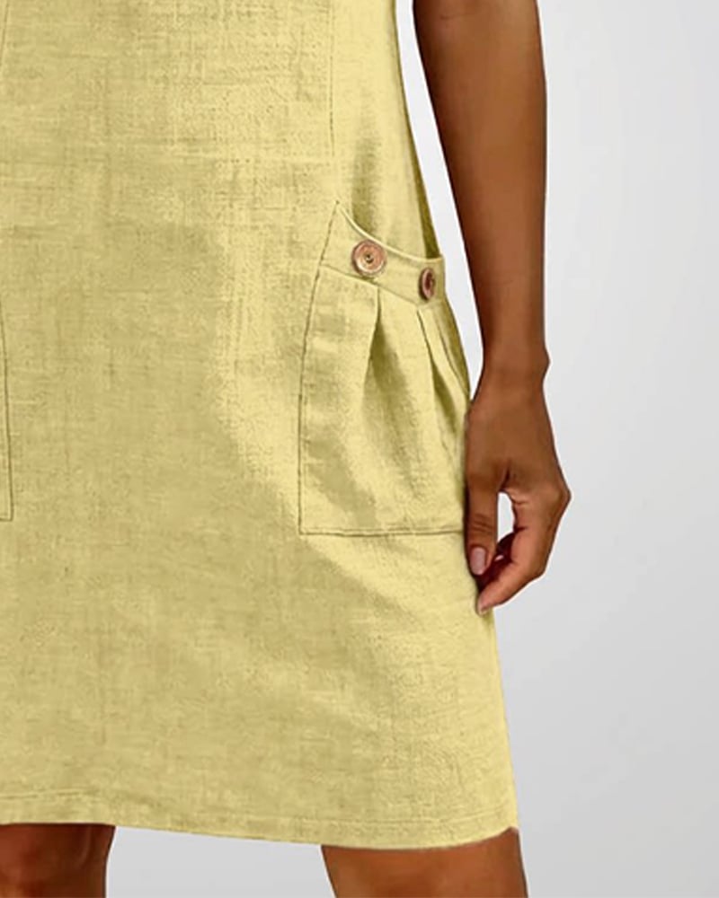 Girella - Vestido corte A de lino fresco