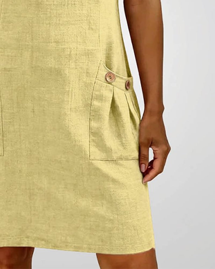 Girella - Vestido corte A de lino fresco