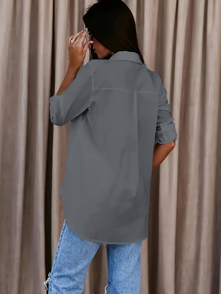 Saskia - Camisa con cuello de solapa de tacto suave