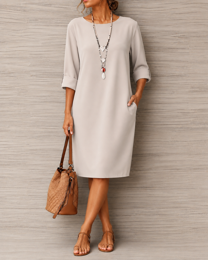 Delya - Vestido midi drapeado