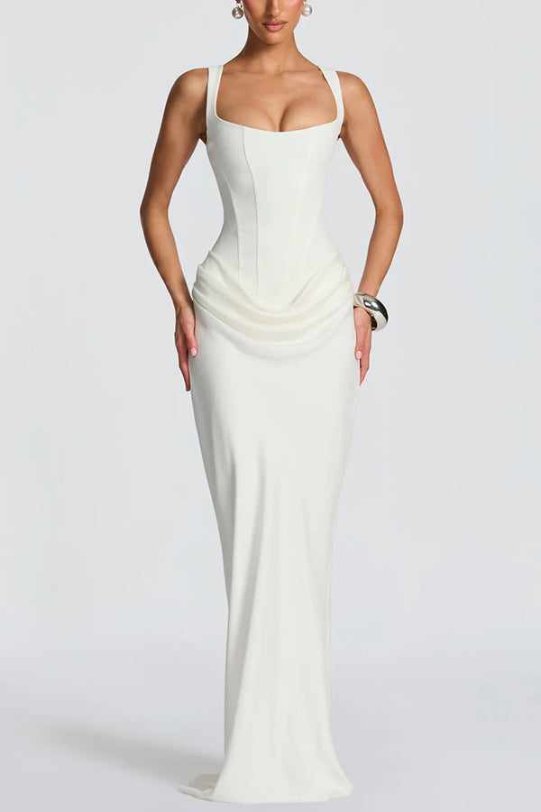 Naomi - Vestido maxi satinado