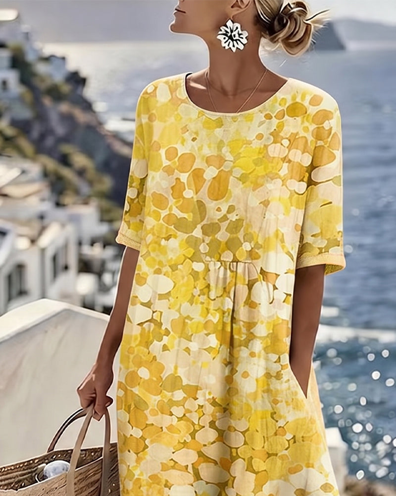 Adria - Vestido midi de corte en A de tacto suave