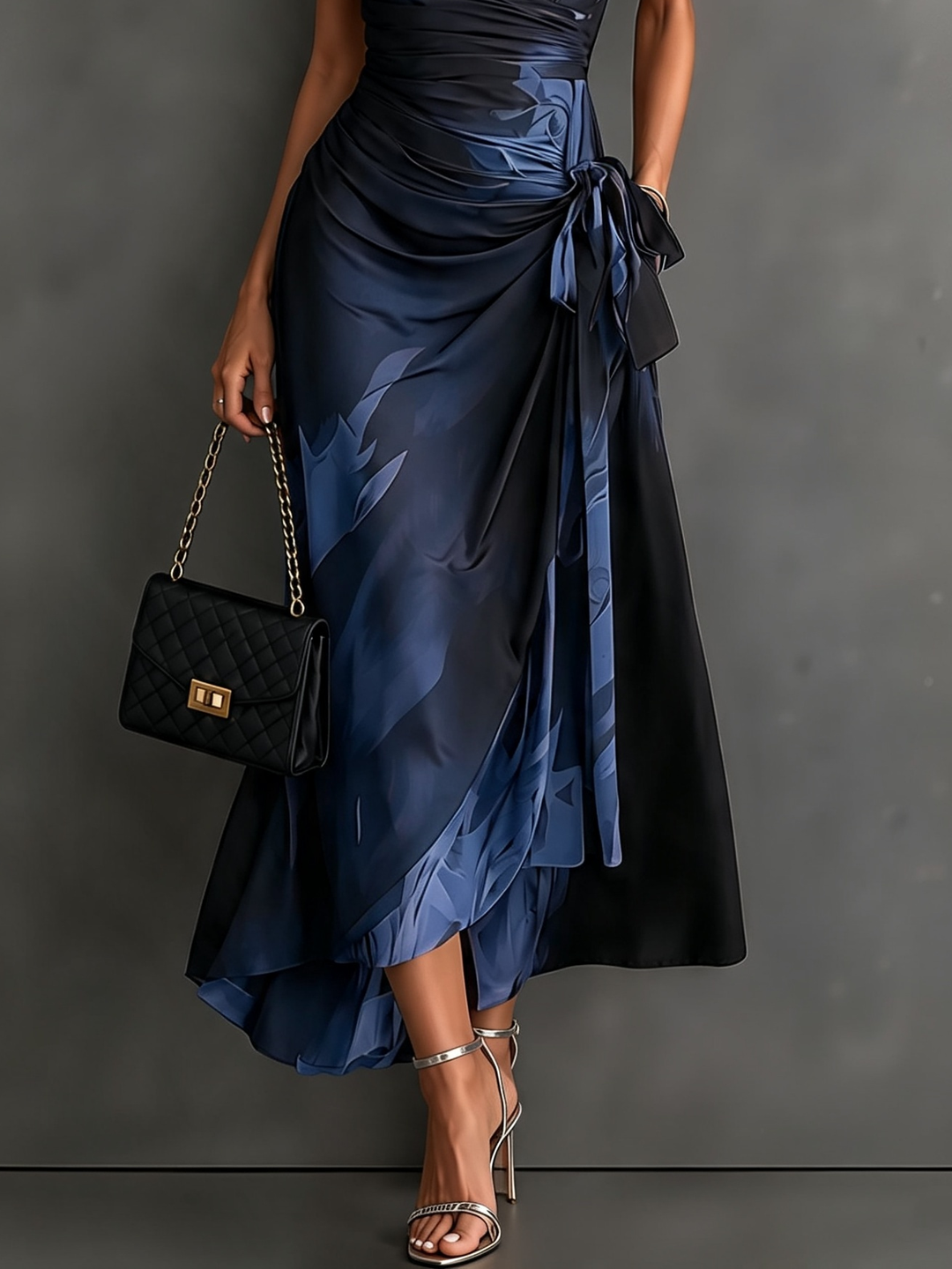 Roselle - Maxivestido con cuello camisero y caída sedosa