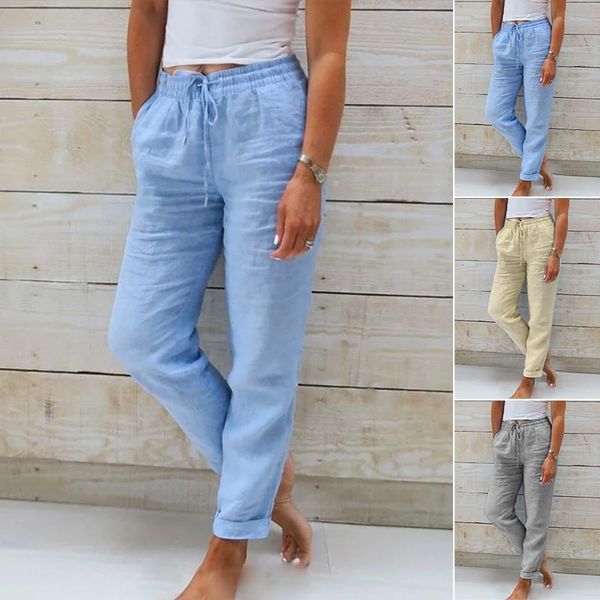 Lorinne - Pantalón de lino con stretch