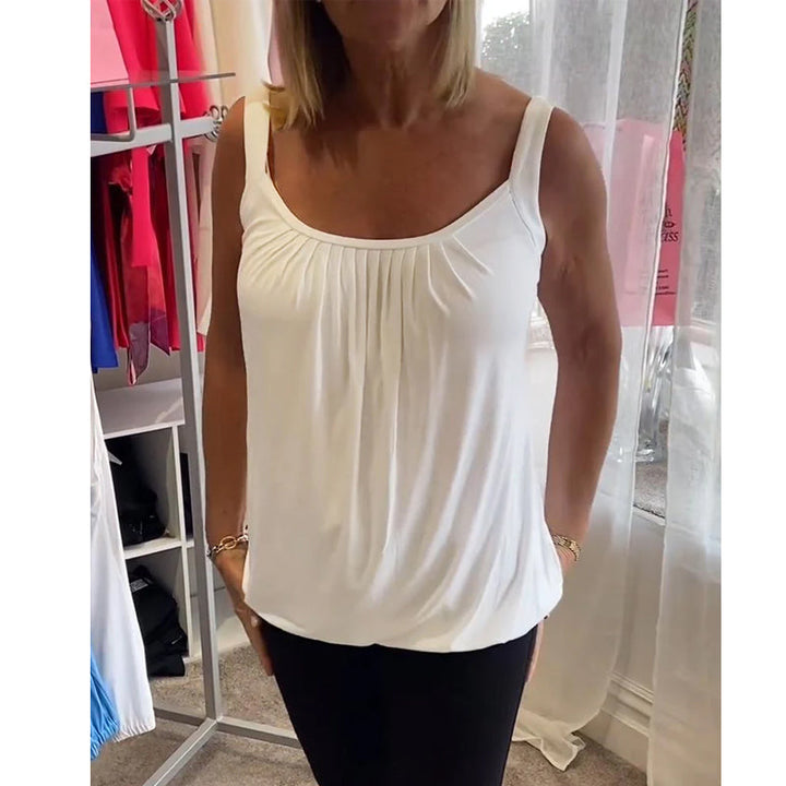 Corina - Top sin mangas con escote en U, suave al tacto