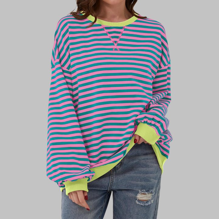 Adelia - Sudadera a rayas de manga larga de tacto suave