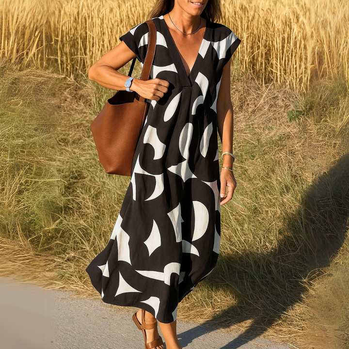 Tallisia - Vestido midi con escote en V, suave al tacto