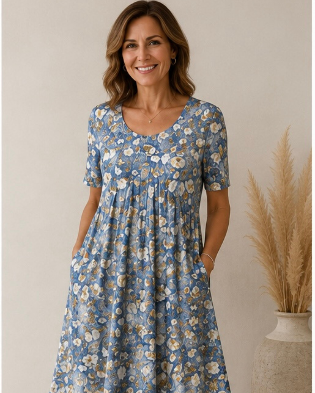 Ailith - Vestido drapeado suave al tacto