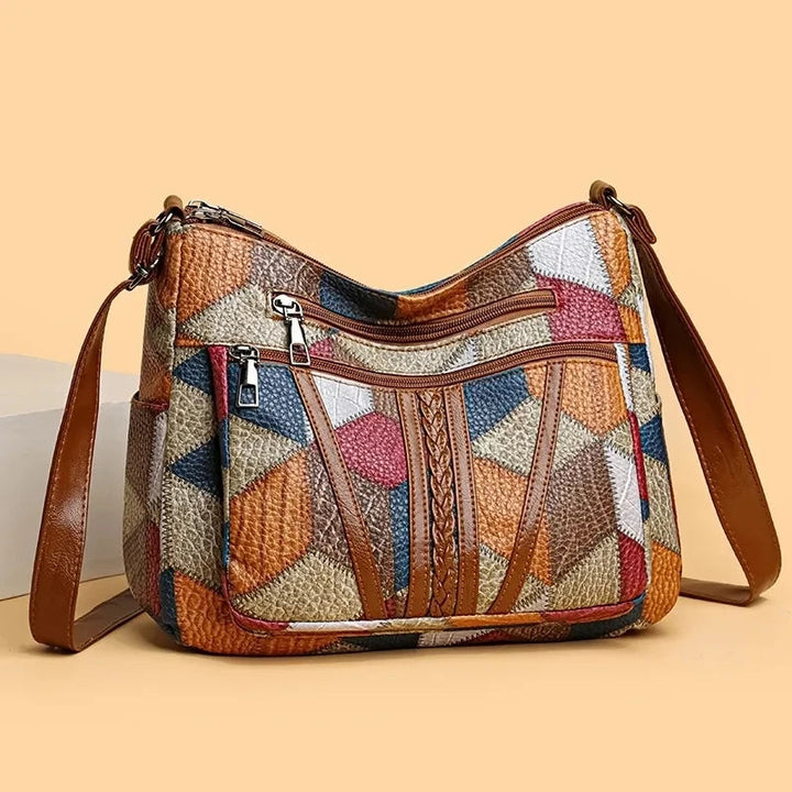 Lauranique - Bolsa bandolera de patchwork y tacto suave