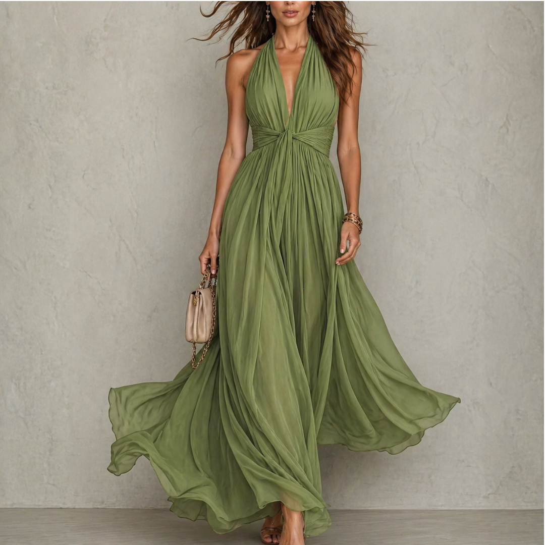 Olyra - Vestido largo de noche suave al tacto