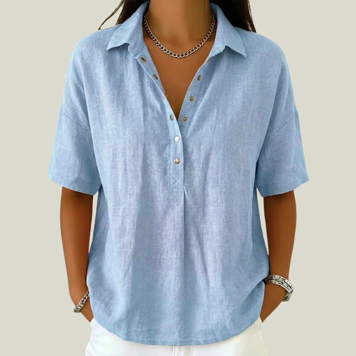 Nina - Blusa de tacto suave con cuello semialto