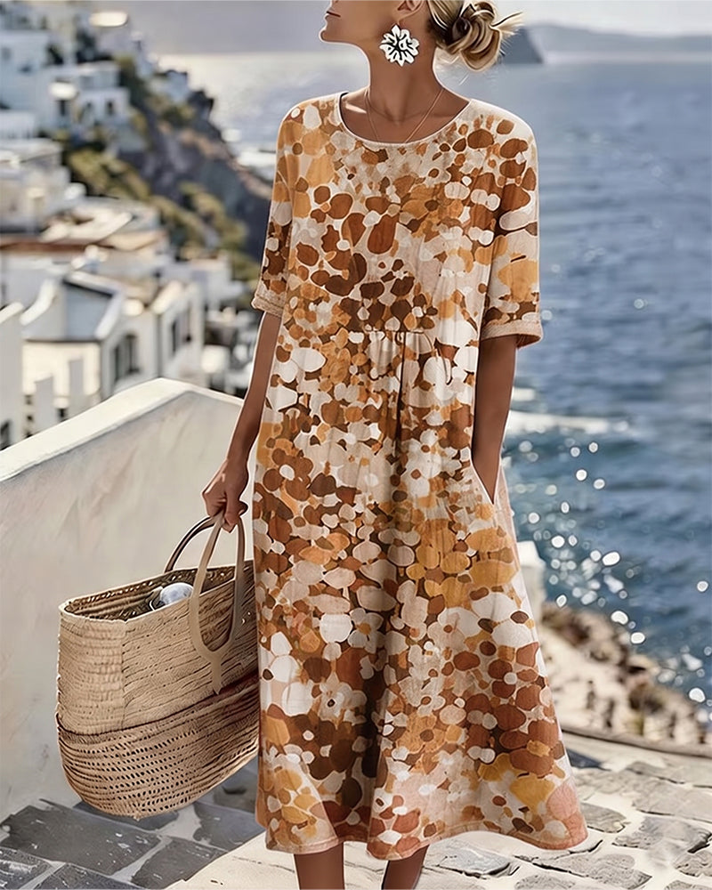 Adria - Vestido midi de corte en A de tacto suave